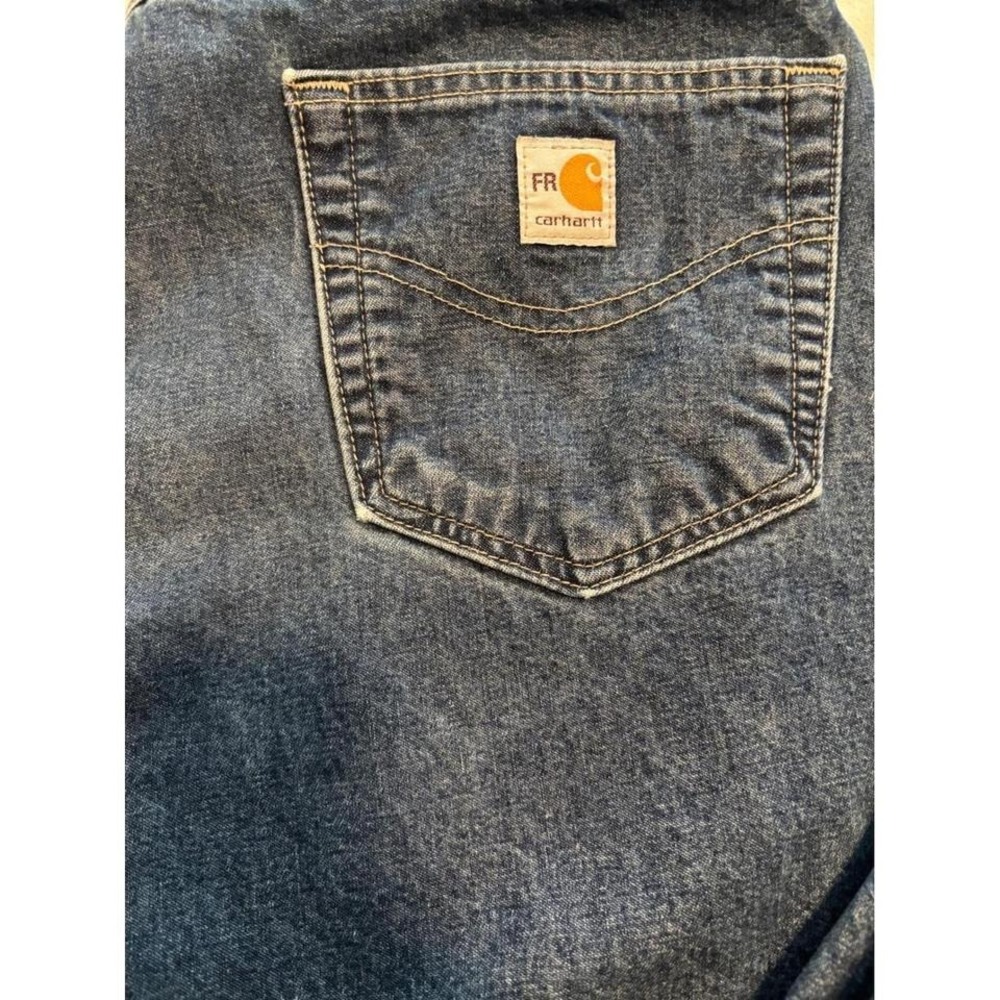 Carhartt FR Relaxed Fit Mens Jeans 38x32 Flame Resistant Dark Wash -Workwear - Picture 3 of 5